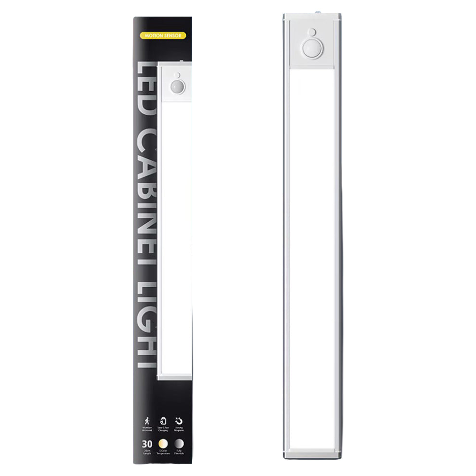 USB-C Rechargeable LED Under Cupboard Light 40cm, Motion Sensor, Magnetic Wireless, No Drill