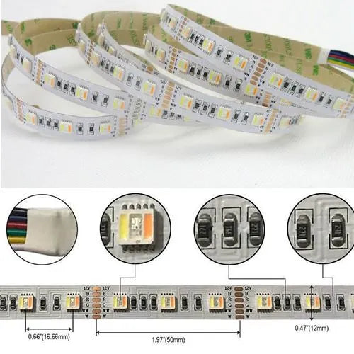 LED Strip Light 5 in 1. RGBWW Warm White & Cool White 5 Meters Kit