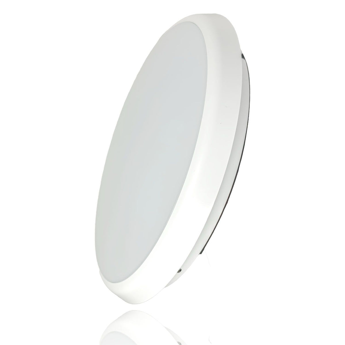 Omega IP54 LED Ceiling Fitting 18W. Tri-Colour Round Surface Mount Bathroom-Office-Hallway