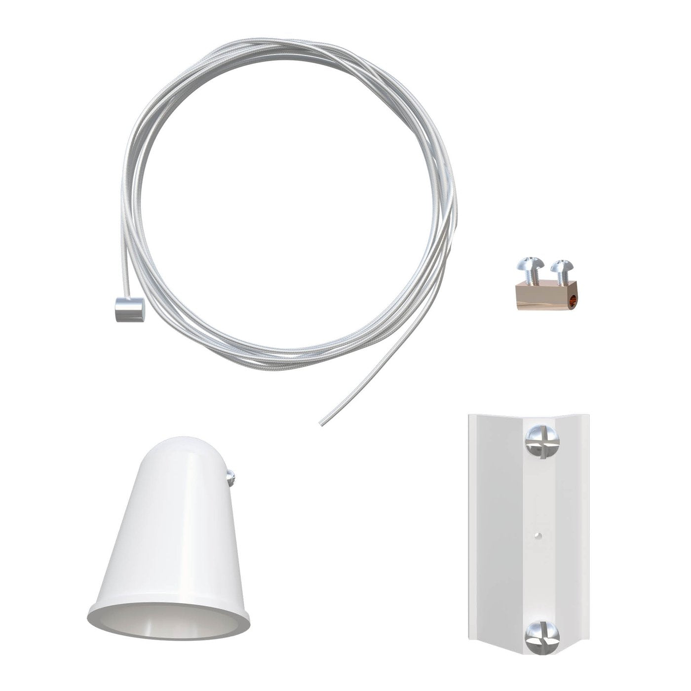 Track Lighting Suspension Kit – Set of 2 – Black / White  – 2m Cable