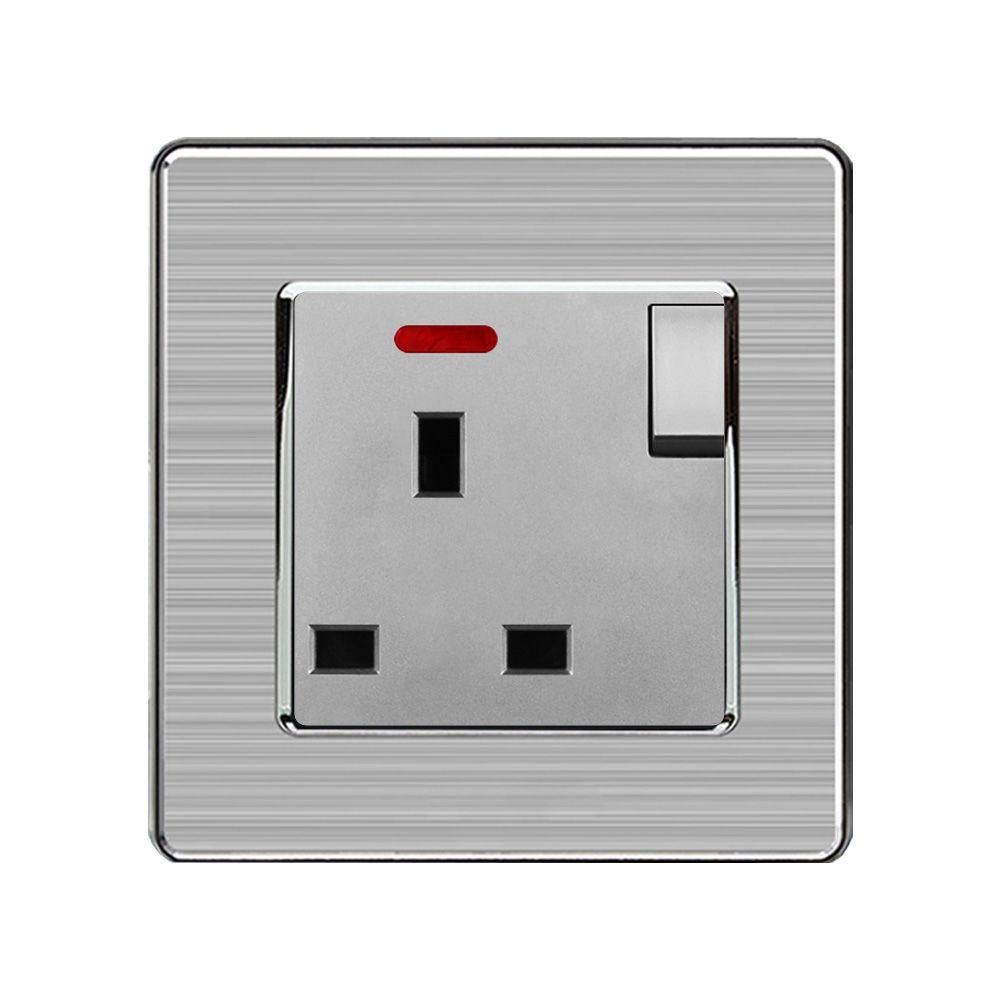 Generous Socket 13A 1-Gang Switched Socket UK 230V - Stainless Steel Brushed – Ledison ...