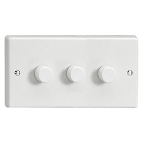 V-Com Dimmer Switch Varilight, 3-gang Twin Plate