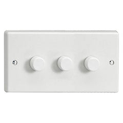 V-Com Dimmer Switch Varilight, 3-gang Twin Plate