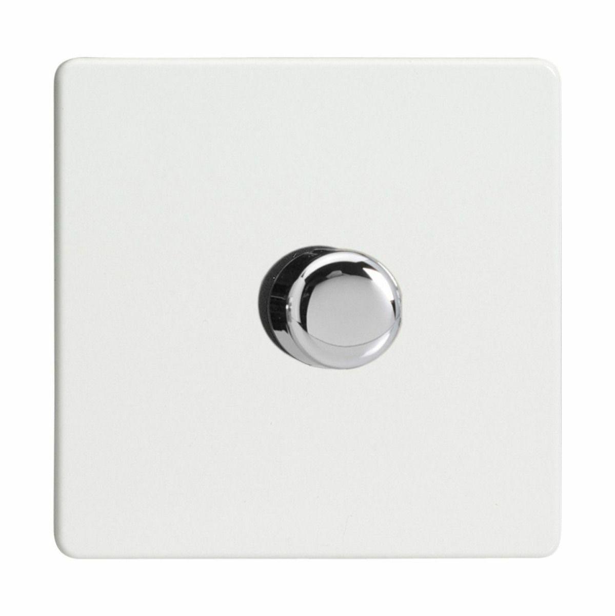Varilight JDQP401S Screwless Premium White 1 Gang 2 Way LED Dimmer 0-120W V-Pro
