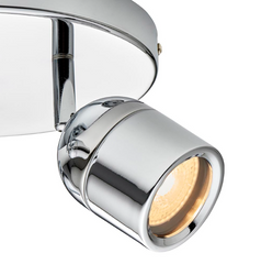 LED Knight Bathroom GU10 Spots Ceiling Light IP44 Polished Chrome
